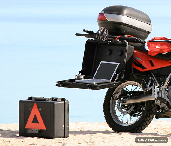 KLR 650 with Pelican Storm Case Panniers