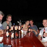 A night at Hostel Wunderbar. Oliver, Leo, Silvia, Guido, and the guy that drinks all our beer. (Puerto Lindo, Panama)